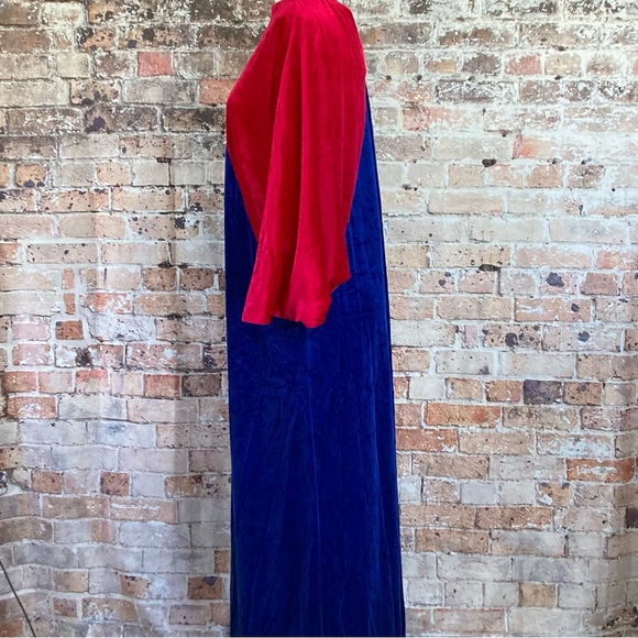 Vintage Keyloun Dress Velour Colorblock Maxi Sz OS - Picture 2 of 11